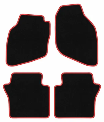 Produktbild von Velours-Fußmatten für Honda Jazz II 2002-2008 (Schrägheck) – 4-tlg, Schwarz/Rot, passgenau – Wielganizator CARLUX
