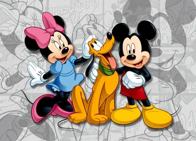 Produktbild von Disney Poster Minnie & Micky Maus Grau, Rosa und Rot - 600645 - 160 x 110 cm