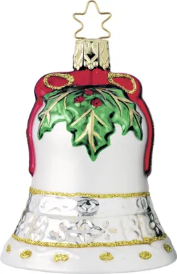 Produktbild von Christbaumschmuck Weihnachtsglocke 8cm Glas Figur Weiß