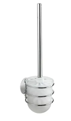 Produktbild von WENKO Toiletten Bürsten WC Garnitur Halter Kunststoff Silber Klo Bad ohne bohren