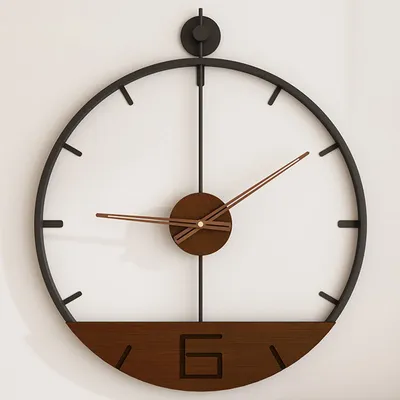 Imagen del producto de Reloj de pared: Sencillo y moderno, ideal para pasillos y salones, fabricado en metal y bambú