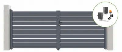 Produktbild von Flügeltor elektrisch 4m VOGEL H.160cm + Drehtorantrieb BUNKER B500