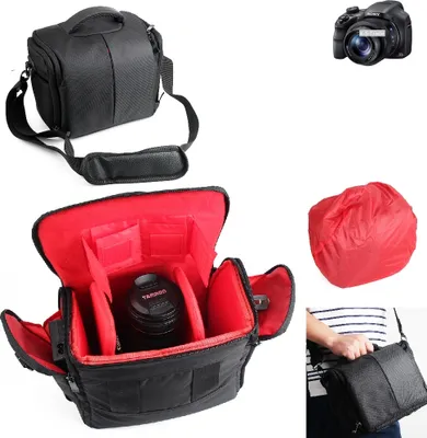 Produktbild von K-S-Trade Kompatibel mit Sony Cyber-shot DSC-HX350 Kameratasche Fototasche Schultertasche Zubehör Tasche einteilbare Trennwänden für Systemkamera,