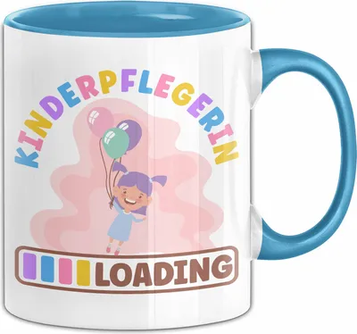Produktbild von Kinderpflegerin Tasse Geschenk Loading Geschenkidee Für Tagesmama Erzieherin In Der Ausbildung Kaffee-Becher (Blau)