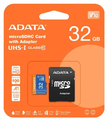Imagen del producto de ADATA MicroSDHC 32GB UHS-I CLASS10 c/adapt