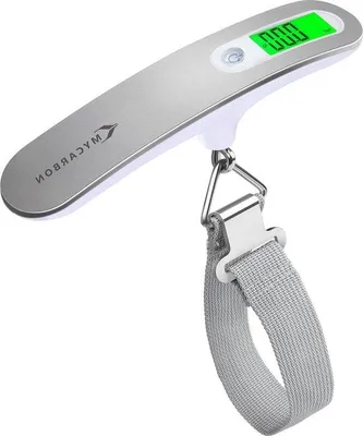Obrázek produktu pro digitální váha na zavazadla se stříbrným povrchem – 50 kg – závěsná váha