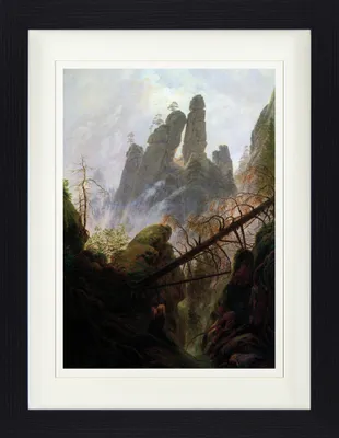 Produktbild von Caspar David Friedrich Gerahmtes Bild Mit Edlem Passepartout | Wand-Bilder | Im Bilderrahmen - Die Felsenschlucht, 1822-1823 (40 x 30 cm)