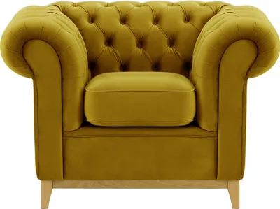 Produktbild von Sessel Chesterfield Wood - olivgrün - Velluto 9
