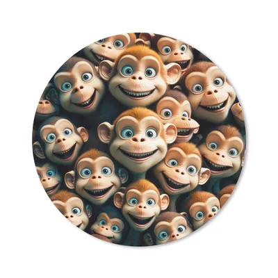 Produktbild von MuchoWow® Mauspad Mousepad Affe - Tiere - Braun - Design - Mädchen - Jungen 40x40 cm - Mousepads - Maus Mat - Pad - Mausunterlage - Schreibtisch Accessoires