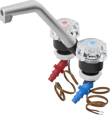 Productafbeelding van Mengkraan, Ø20 mm, zwart/verchroomd, met grote knop