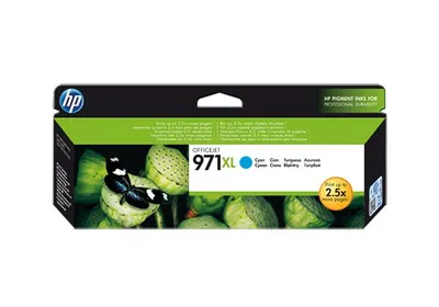 Produktbild von HP 971XL, Cyan, 10 - 90%, -40 - 60 °C, HP Officejet Pro X451, X551 DW, Officejet Pro X476, X576 DW, 5 - 35 °C
