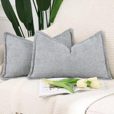 Obrázek produktu pro Sada Unyqoos ® se 2 i povlaky na polštáře z chenille a sametu pro pohovku a ložnici, 30 x 50 cm