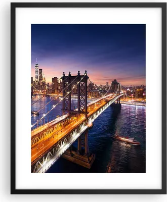 Produktbild von Gerahmtes Poster - Schwarzer Rahmen - Usa amerika new york manhattan - 40x50 cm - Wand Bild - Wanddeko - Wandbilder - Wandposter - Bilderrahmen - Bilder - Kunstdruck - Wandbild - P2BPA40x50-2820