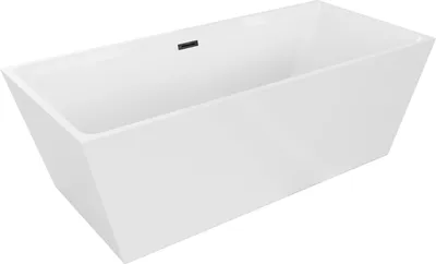 Produktbild von Mexen Lita freistehende Badewanne 170 x 75 cm, weiß, mit schwarzem Überlauf - 52121707500-70