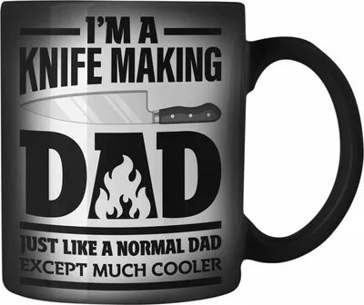 Produktbild von Trendation - Schmied Geschenk Farbwechsel Zauber-Tasse mit Spruch Hufschmied Karabiner Farbwechsel Zauber-Tasse Edelstahl Geschenkidee Papa (Schwarz)