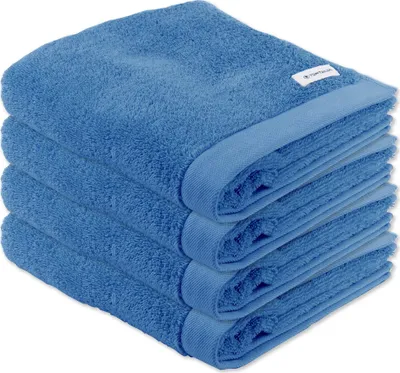 Produktbild von TOM TAILOR Handtuch, 4er Pack - Color Bath Towel, Frottier, Baumwolle Blau 50x100cm