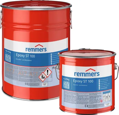 Produktbild von Remmers Epoxy ST 100 transparentes Grundier- und Mörtelharz 25 kg - Grundierung, Haftbrücke, Egalisierungsschicht. Herstellung druckfester Mörtel