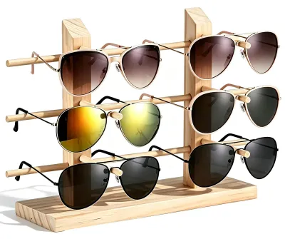 Productafbeelding van Brillenhouder - Wandmontage voor 6 paar zonnebrillen - Hout