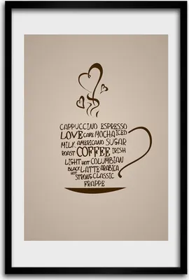 Produktbild von Bild - Bilderrahmen - 40 cm x 60 cm - MDF - Rahmen - Wandkunst - Eine Tasse Kaffee