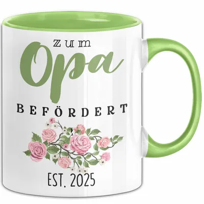 Produktbild von Trendation - Du Wirst Opa 2022 Tasse Geschenk Schwangerschaft Verkünden Großvater Überraschung Baby Kaffeetasse Opa Befördert 2022 (Grün)