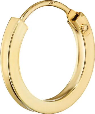 Produktbild von Einzel 585 Gelb Gold Creole Ohrring Ohrschmuck Flach Goldohrring 12mm 1843