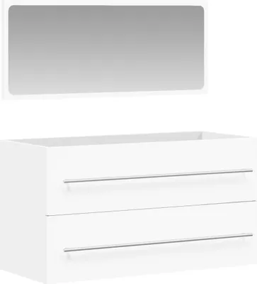 Produktbild von vidaXL Badschrank mit Spiegel Weiß Holzwerkstoff