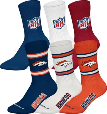 Produktbild von NFL Uni Socken, 6er Pack - NFL Teams, 6Pack Crew Socks, Football, Logo, Baumwollmischung Denver Broncos/Mix 39-42