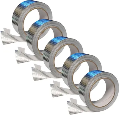 Produktbild von 5er Set Aluminium Klebeband netzverstärkt 43mm x 20m Silber – Profi Isolierband für Heizung Sanitär Klima Anwendungen