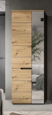 Produktbild von Canu Kleiderschrank 1 Tür Eiche Nachbildung, Spiegel.