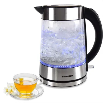 Produktbild von Syntrox Germany Glas-Wasserkocher 1,7L 2000W LED-Beleuchtung Edelstahl