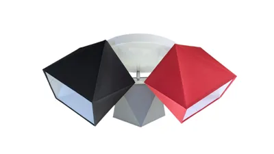 Produktbild von Deckenleuchte Deckenlampe Kinderleuchte Kinderlampe Leuchte Lampe mehrfarbig Stern Metall 230V (N149-G3 Glatt, Rot-Grau-Schwarz)