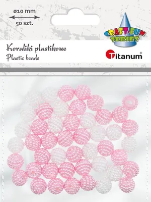 Zdjęcie produktu dla Różowe i białe koraliki plastikowe 10 mm 50 sztuk Titanum