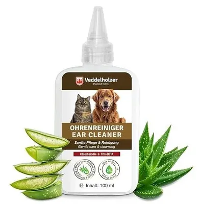 Zdjęcie produktu dla Krople do czyszczenia uszu dla psów i kotów 100 ml aloes