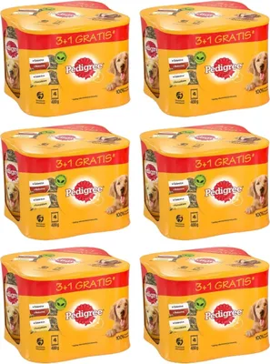 Produktbild von Pedigree Adult Nassfutter für Hunde in Gelee mit Huhn und Rind Dose 24x400g