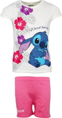 Produktbild von Disney Lilo und Stitch Kinder Mädchen Schlafanzug Pyjama Shirt Hose – Gelb / 92