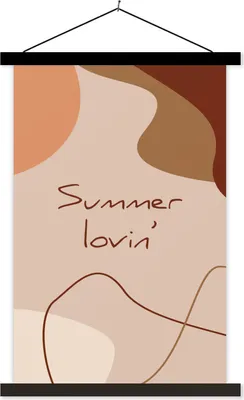 Produktbild von MuchoWow® Textilposter Sommer - Zitat - Rosa 120x180 cm mit schwarzem Rahmen - Fotos