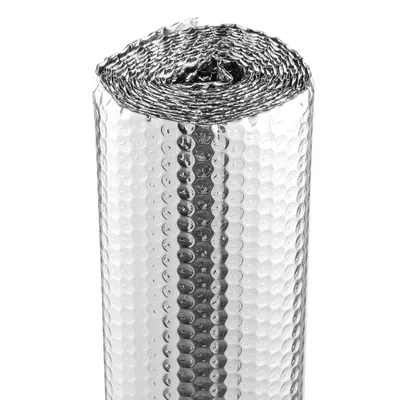 Produktbild von VEVOR podwójna odblaskowa rolka izolacyjna, folia bąbelkowa, bariera radiacyjna, 3,2 mm, 48 cali x 10 stóp, dwustronna odblaskowa folia aluminiowa, folia bąbelkowa, rolka izolacji termicznej