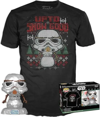 Obrázek produktu pro FK72844L - Star Wars Mandalorian POP! Tee Vinyl Figur T-Shirt Set Holiday Stormtroope
