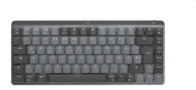 Produktbild von Logitech Master MX Mechanical Mini, Kabellos, RF Wireless + Bluetooth, Mechanischer Switch, QWERTY, LED, Graphit