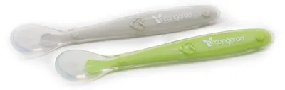 Produktbild von Cangaroo Babylöffel 2er Set TC5010 Silikon, langer Griff, flache Löffelschale