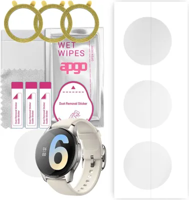 Produktbild von apgo 3 Stück Schutzfolie, klar, kompatibel mit Vivo Watch 2 Smartwatch, Hydrogel Displayschutzfolie mit Positionierhilfe, Displayfolie, robust und kratzfest