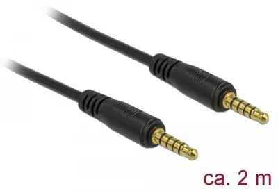 Produktbild von Klinkenkabel 3,5mm 5Pin (Stecker) > 3,5mm 5Pin (Stecker) (schwarz, 2 Meter)