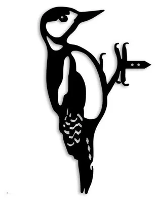 Image de Objet décoratif de jardin Oiseaux sur branche en métal noir - 18 × 30 cm