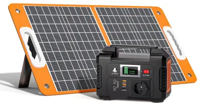 Immagine prodotto di Centralina solare portatile - Batteria solare - Batteria mobile - Generatore di energia - Potenza in uscita: 200W