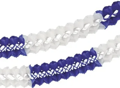 Produktbild von Papstar Papiergirlande (Großraum) Ø 16 cm · 10 m blau/weiß schwer entflammbar, 5 Stück