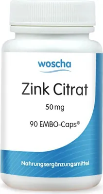 Produktbild von Woscha Zink Citrat 50mg 90 EMBO-Caps
