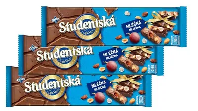 Zdjęcie produktu dla 3x Czekolada mleczna z orzeszkami ziemnymi i rodzynkami 260g