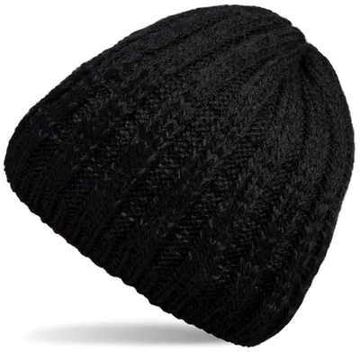 Produktbild von styleBREAKER Uni Strickmütze Rippmuster Ombré, Schwarz-Dunkelgrau