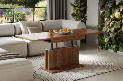 Image de Endo-Möbel Table basse Solaria 110-170 extensible réglable en hauteur avec rallonge synchrone (chêne Stirling)