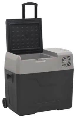 Produktbild von vidaXL Kühlbox mit Rollen und Adapter Schwarz & Grau 30 L Polypropylen